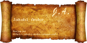 Jakobi Andor névjegykártya